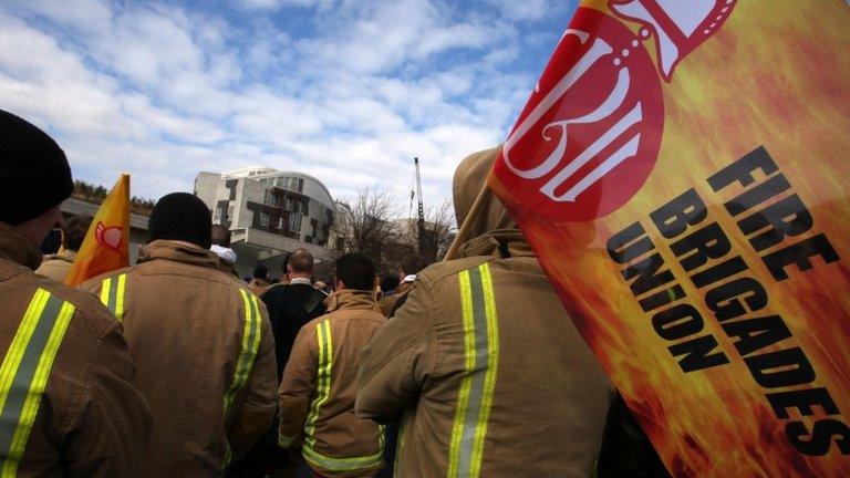 FBU members marching