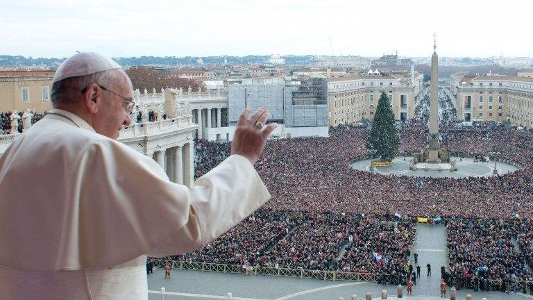 Handout picture shows Pope Francis during his traditional Christmas "Urbi et Orbi" blessing from the balcony of St. Peter's Basilica