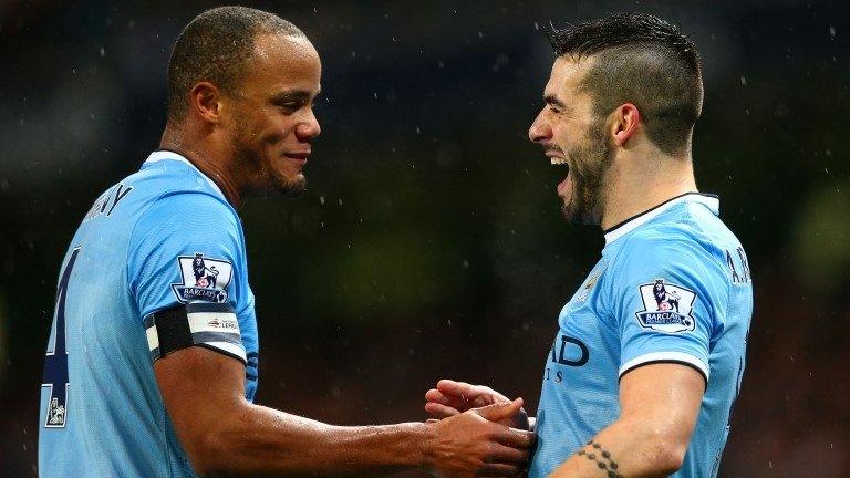 Alvaro Negredo and Vincent Kompany