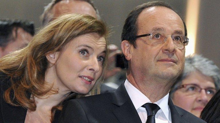 French President Francois Hollande and his partner Valerie Trierweiler