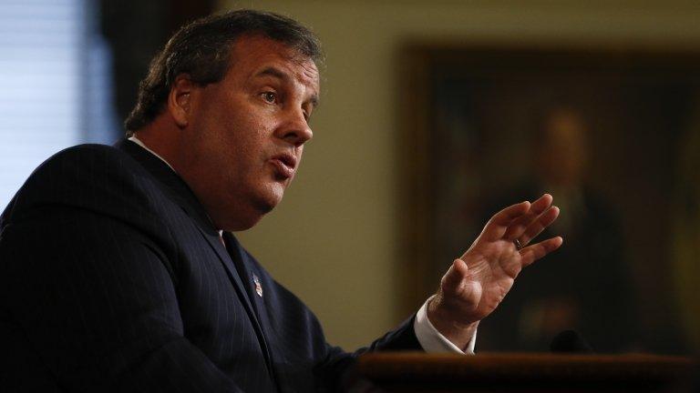 New Jersey Gov. Chris Christie at the Statehouse in Trenton, New Jersey, on 9 January 2014