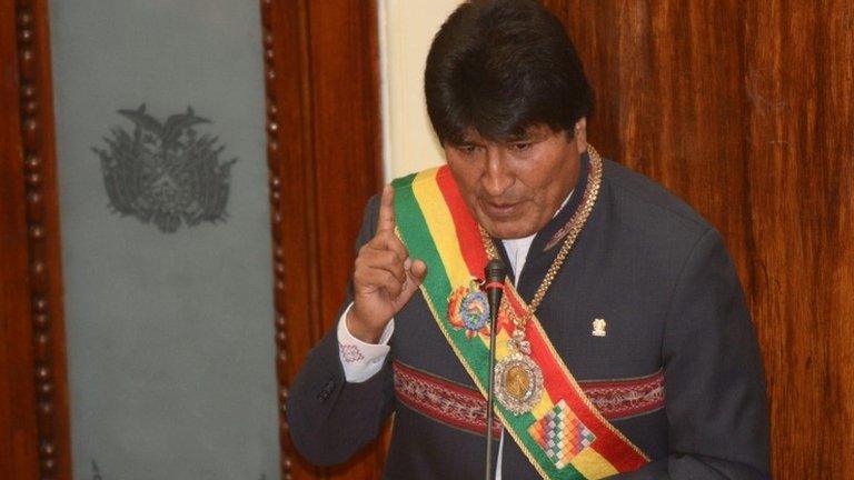 Evo Morales in the Congress Building, La Paz