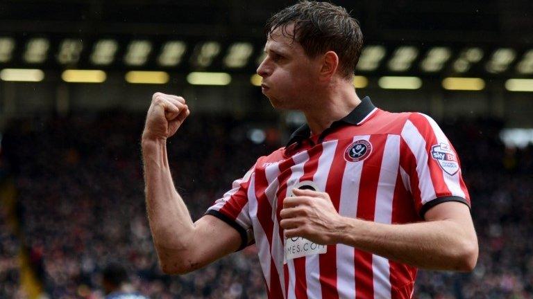 Sheffield United's Chris Porter celebrates scoring against Fulham in the FA Cup