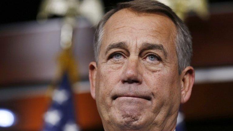 House Speaker John Boehner appeared at a press conference on Capitol Hill in Washington DC on 6 February 2014