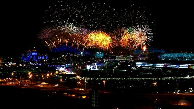 Fireworks light up the Sochi sky