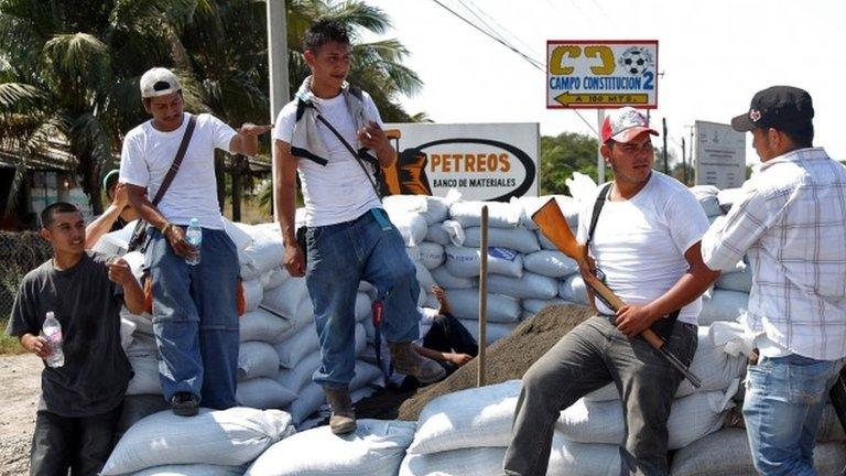 Vigilantes checkpoint in Apatzingan