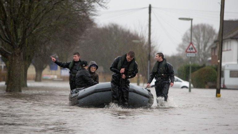 The army rescuing residents in Egham
