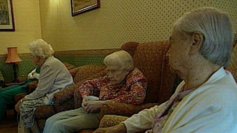 Old people in a care home