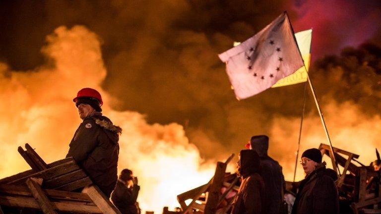 Anti-government protesters in Kiev. Photo: 19 February 2014