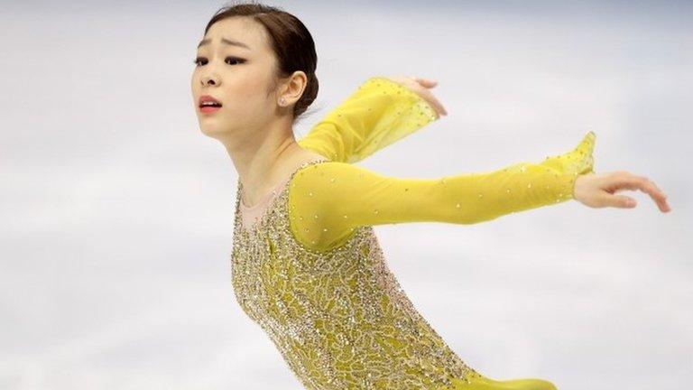 Yuna Kim of South Korea competes in the women's short programme