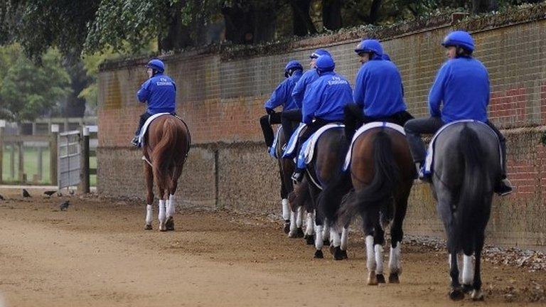 Godolphin riders iun Newmarket