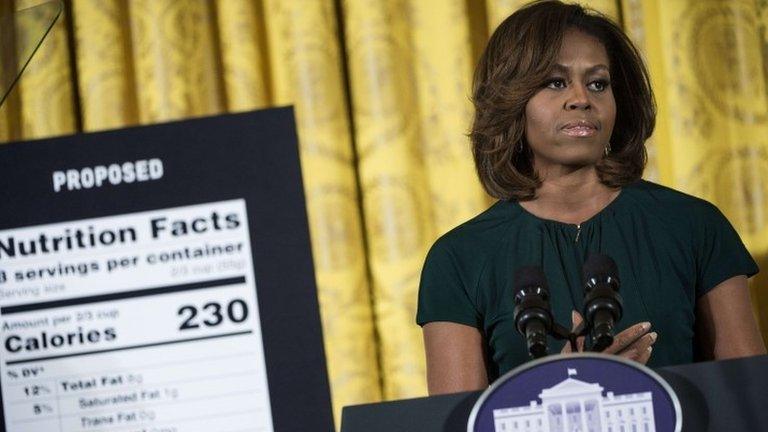 US First Lady Michelle Obama in Washington DC on 27 February 2014