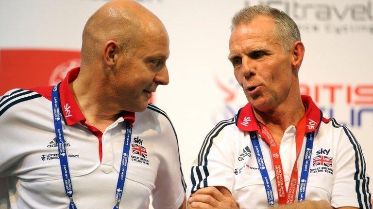 GB cycling chief Sir Dave Brailsford and head coach Shane Sutton