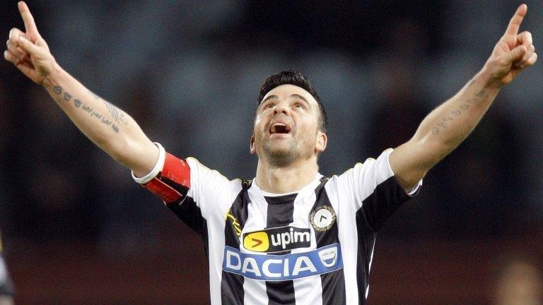 Antonio Di Natale celebrates