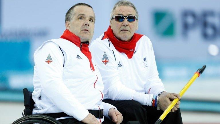 GB wheelchair curlers Bob McPherson and Jim Gault