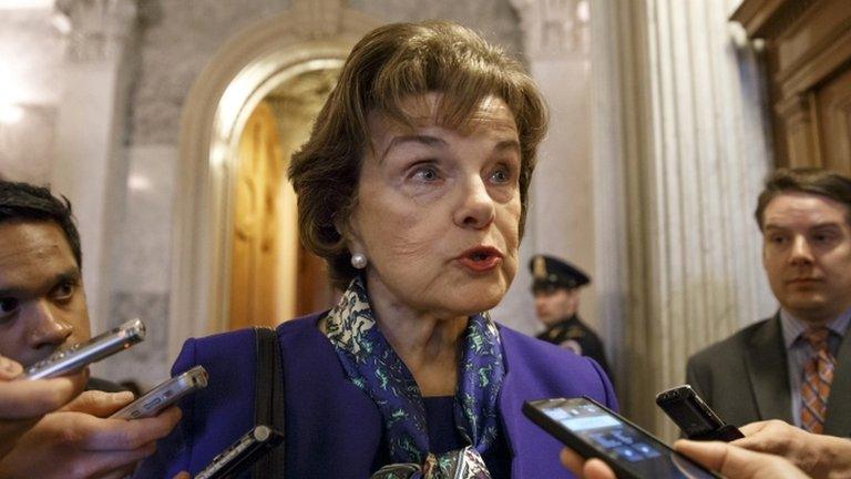 Senate Intelligence Committee Chairwoman Senator Dianne Feinstein, seen in Washington DC on 11 March 2014