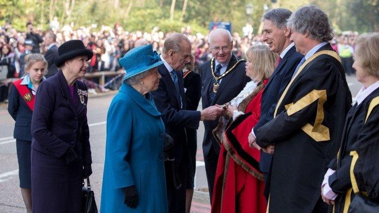 The Queen and Duke of Edinburgh visit Royal Holloway, London University