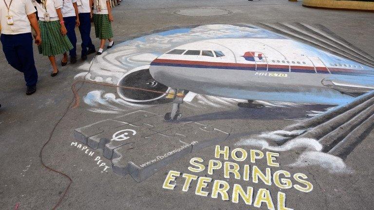 Mural featuring missing Malaysia Airlines flight MH370