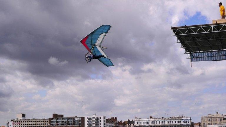 Participant in 2013 Worthing Birdman competition