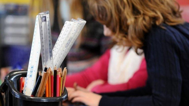 School children at work in a classroom