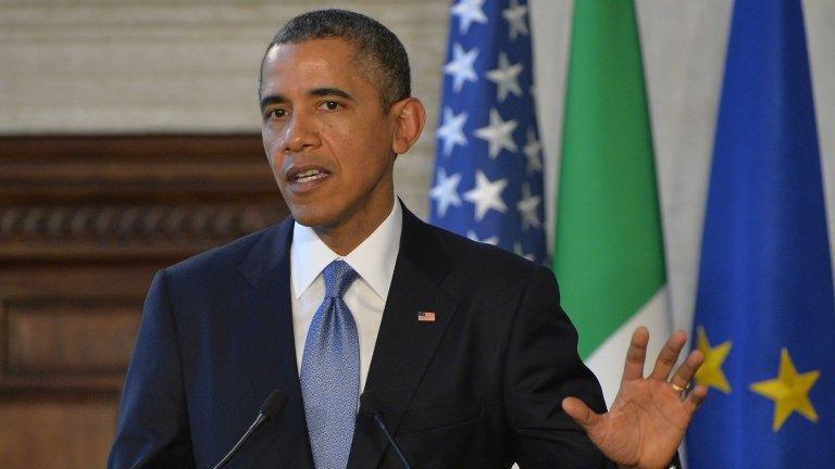 US President Barack Obama appeared in Rome, Italy, on 27 March 2014