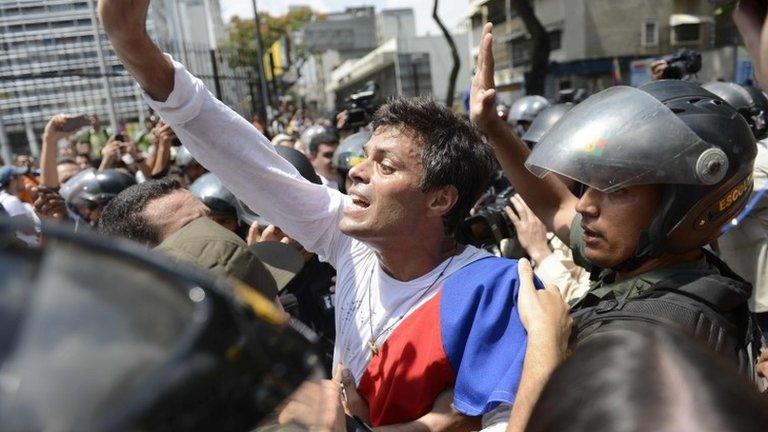 Leopoldo Lopez's arrest 18 Feb 2014