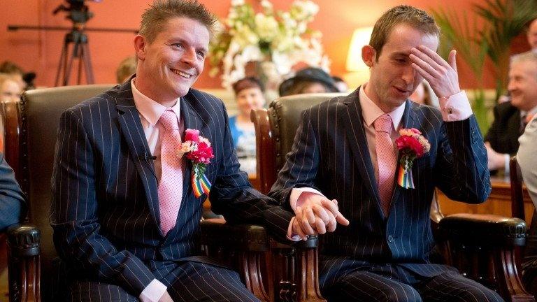 Phil Robathan and James Preston at their wedding