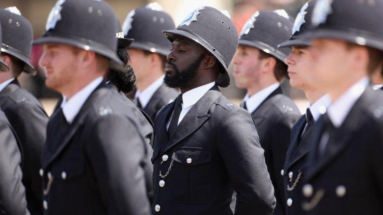 Police recruits at the Hendon training camp