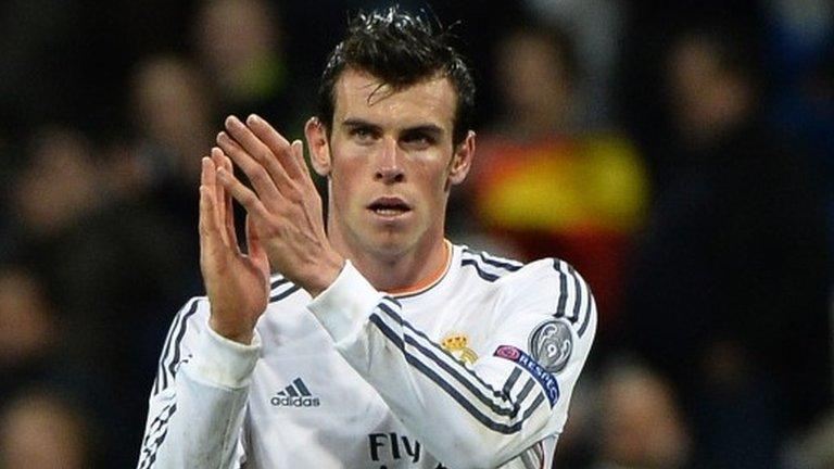 Gareth Bale celebrates his goal.