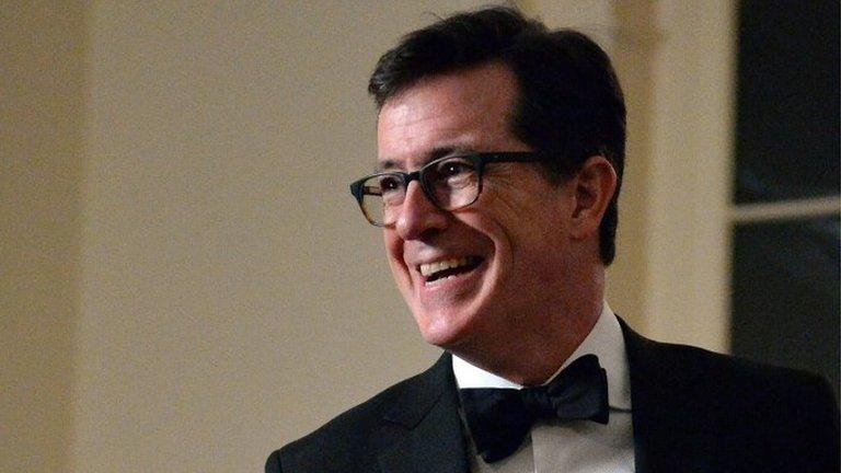 Stephen Colbert appeared in Washington, DC, on 11 February 2014