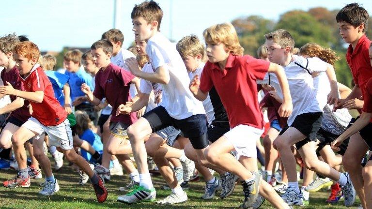 Seven-year-olds competing in sport