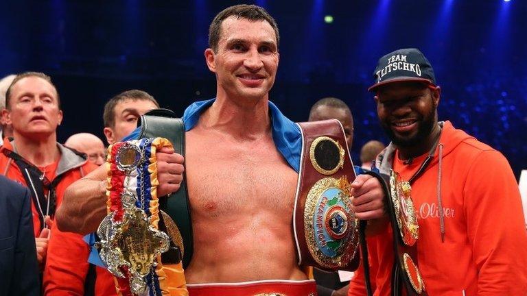 Wladimir Klitschko celebrates