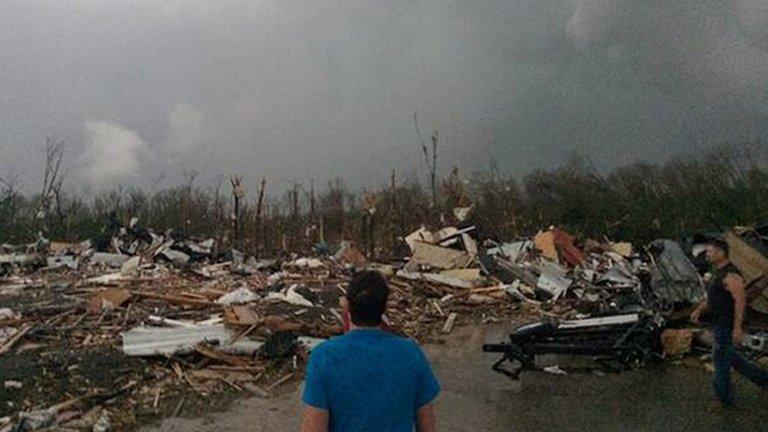 Tornado damage in Mayflower, Arkansas. 27 April 2014