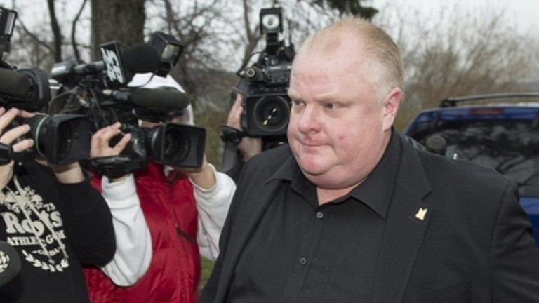 Toronto Mayor Rob Ford appeared in Toronto on 1 May 2014