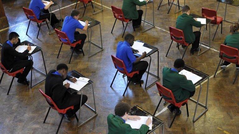 Children sitting exam