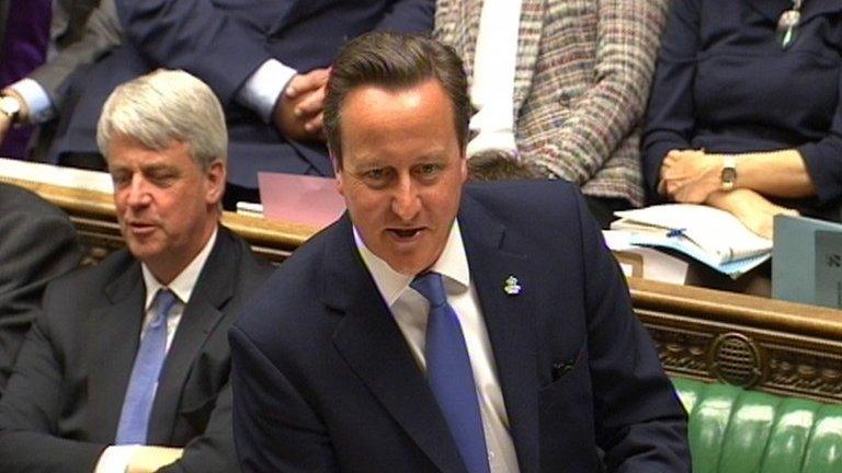 David Cameron at the dispatch box during prime minister's questions