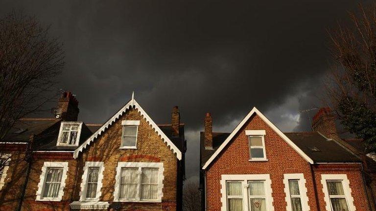 Houses and clouds