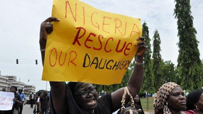 A woman cries out during a demonstration over the missing girls in Abuja - 29 April 2014