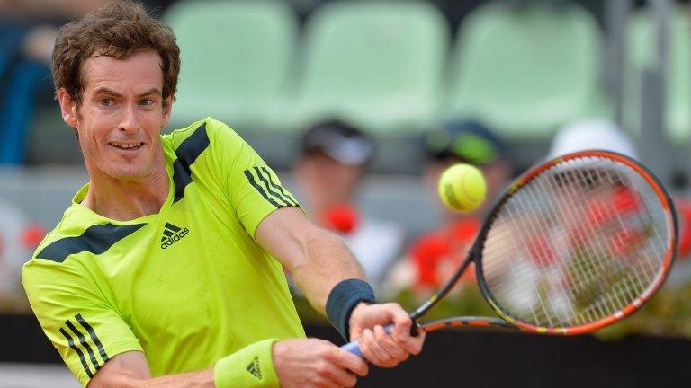 Andy Murray playing in the Italian Open