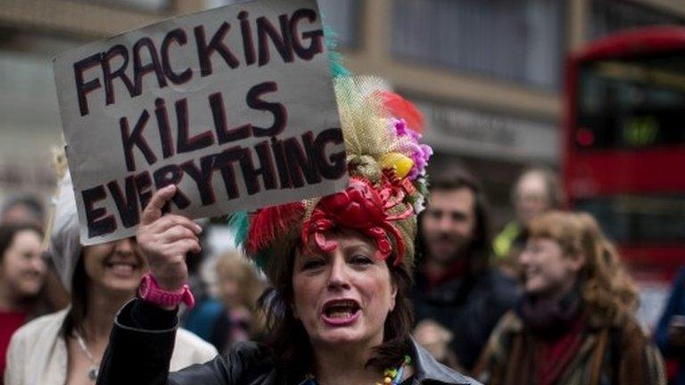 Fracking protester