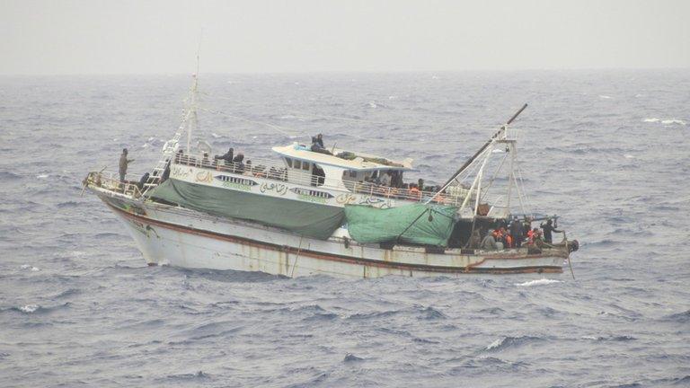 Migrant ship off Sicily