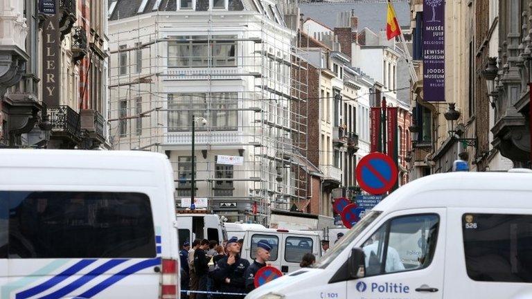 Scene of Brussels shooting near Jewish Museum, 24 May