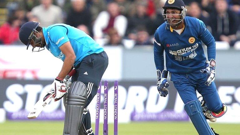 England batsman Ravi Bopara is dismissed