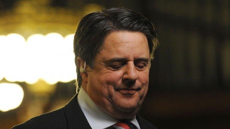 Leader of the BNP Nick Griffin after losing his seat during the European Parliamentary elections count at Manchester town hall