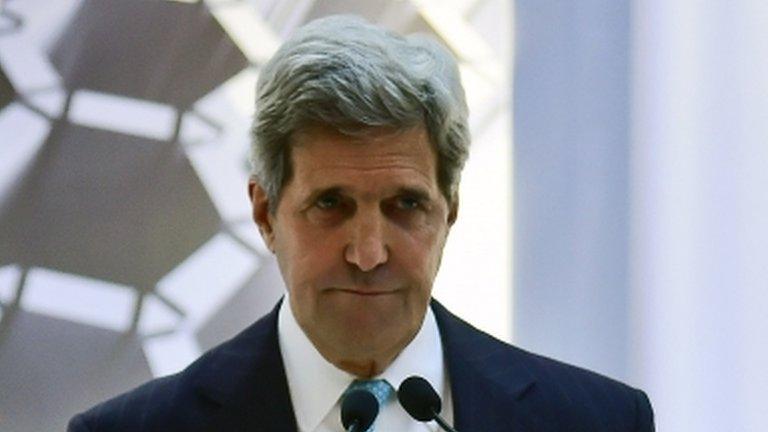 US Secretary of State John Kerry appeared in Mexico City on 21 May 2014