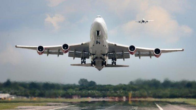 Plane taking off at Gatwick Airport