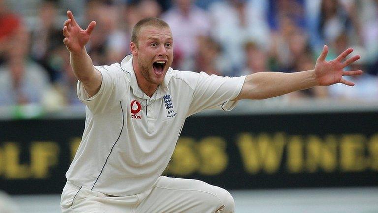 Andrew Flintoff appealing