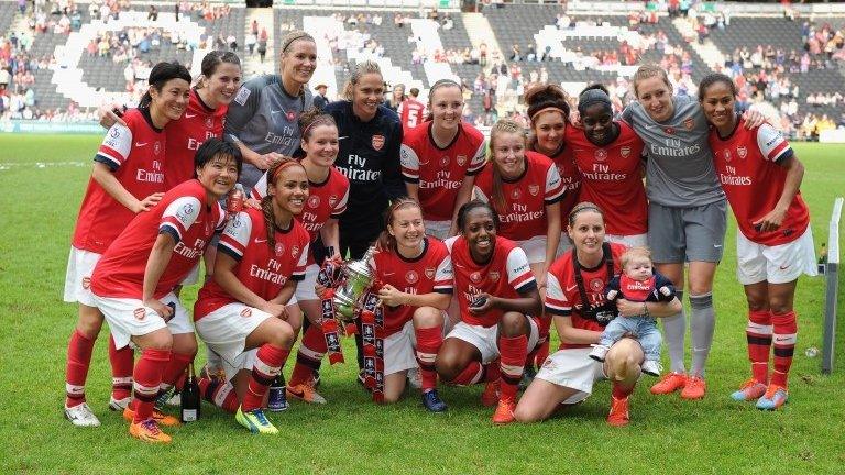 Arsenal celebrate winning the FA Cup