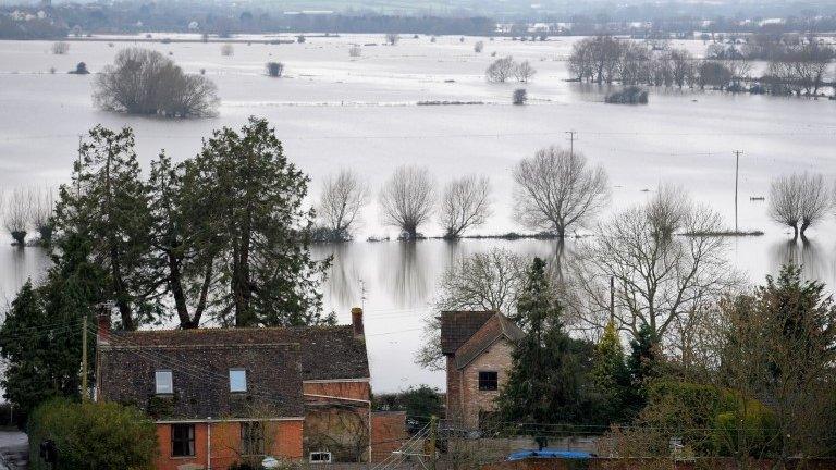 Flooded farmland near Burrowbridge