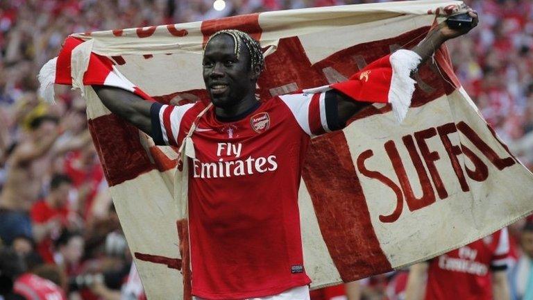 Bacary Sagna celebrates winning the FA Cup